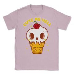 Cute as Hell Funny Skull Ice Cream Halloween Unisex T-Shirt - Light Pink