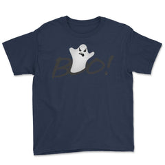 Boo! Ghost Humor Halloween Shirts & Gifts Youth Tee - Navy