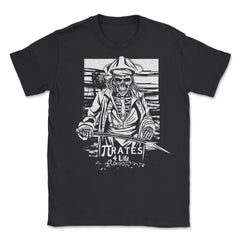 Pi-rates 4 ever Epic Skeleton Pirate Grunge Style Math graphic - Unisex T-Shirt - Black