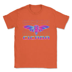 Retro Vintage Vaporwave Cicada Glitch Design product Unisex T-Shirt - Orange