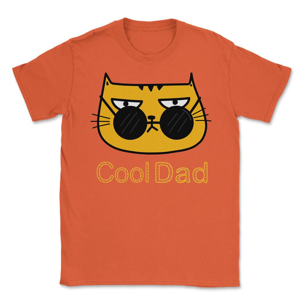 Cool Dad Hipster Cat Humor T-Shirt Tee Gift Unisex T-Shirt - Orange