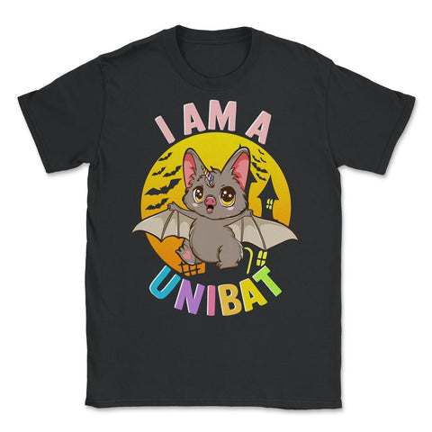 I am a Unibat Halloween Funny Unicorn Bat Gift Unisex T-Shirt - Black