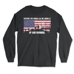 Patriotic Construction Worker Keeping The World Running product - Long Sleeve T-Shirt - Black