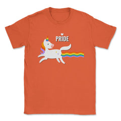 Rainbow Unicorn Gay Pride Month t-shirt Shirt Tee Gift Unisex T-Shirt - Orange