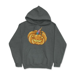 Jack O Unicorn Pumpkin Halloween T Shirt Gifts Hoodie - Dark Grey Heather