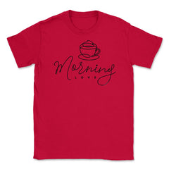 Morning Love Coffee Cup Cappuccino Line Art Coffee Lover product - Red