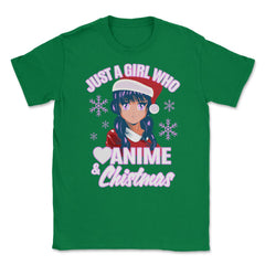 Just a Girl who Loves Anime & Christmas Manga Girl Otaku product - Green