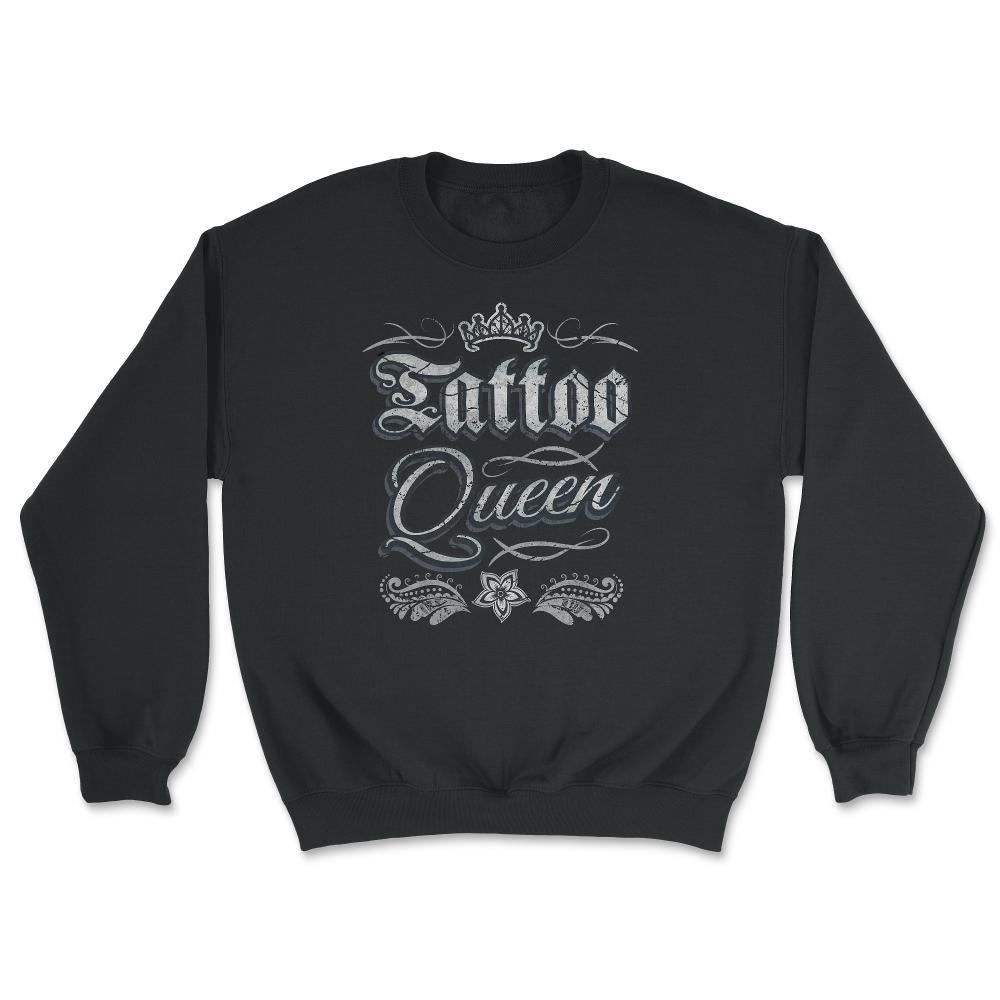 Tattoo Queen Vintage Old Style Grunge Tattoo design graphic - Unisex Sweatshirt - Black