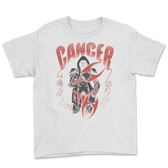 Cancer Zodiac Sign Epic Warrior Gothic Style graphic Youth Tee - White