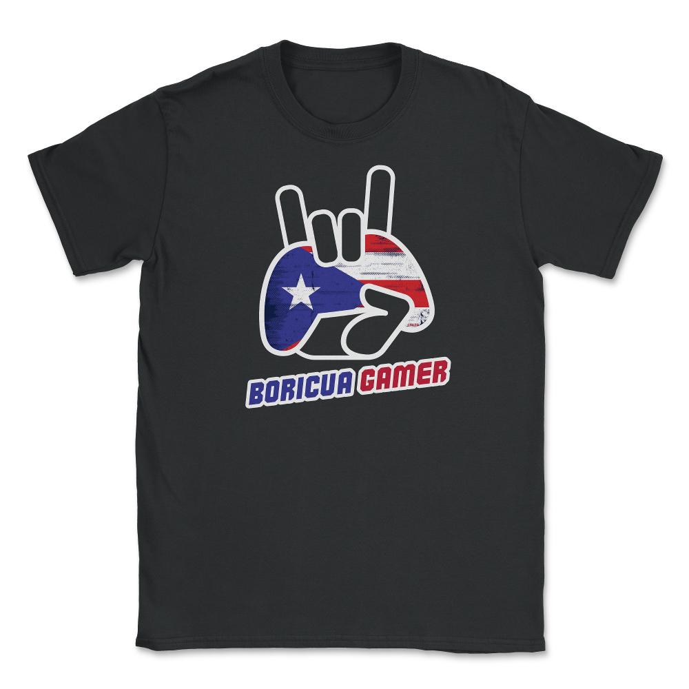 Puerto Rico Flag Boricua Gamer Fun Humor T-Shirt Tee Shirt Gift - Black