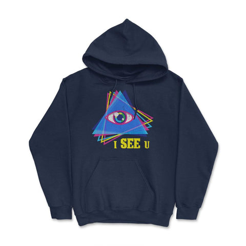 Conspiracy Theory All-Seeing eye I see U Funny Design Gift  print - Navy