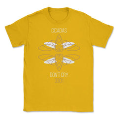 Cicadas Don't Cry 3301Line Art Minimalist Theme Meme graphic Unisex - Gold