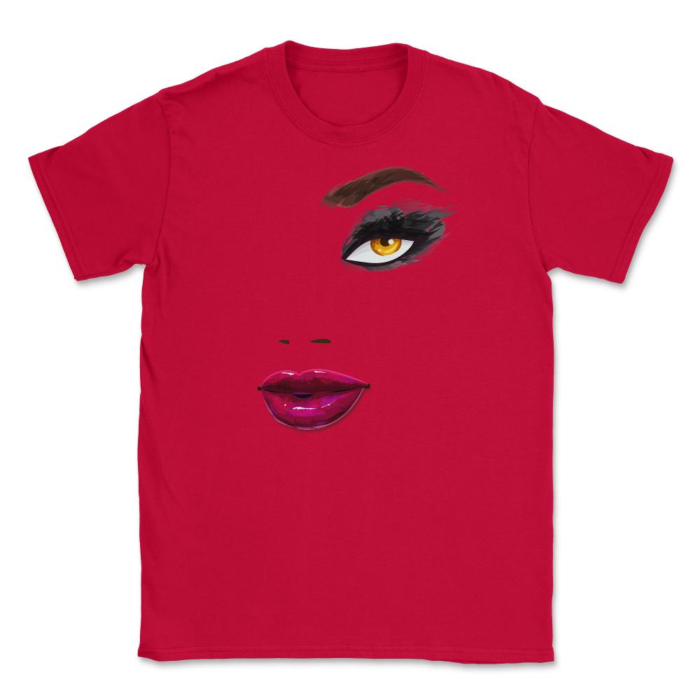 Eyelashes Makeup in Vogue Unisex T-Shirt - Red