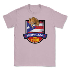 Boricua como el Coquí & Puerto Rico Flag T-Shirt  Unisex T-Shirt - Light Pink