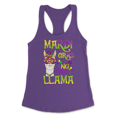 Mardi Gras Llama Funny Carnival Gift design Women's Racerback Tank - Purple