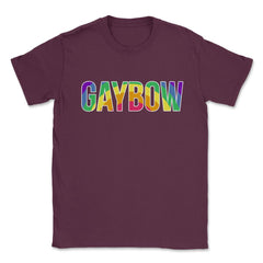 Gaybow Rainbow Word Gay Pride Month t-shirt Shirt Tee Gift Unisex - Maroon