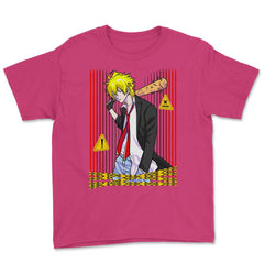 Bad Anime Boy Baseball Bat Streetwear graphic Youth Tee - Heliconia