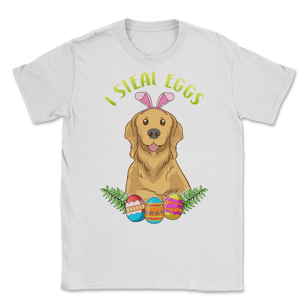 Easter Labrador with Bunny Ears Funny I steal eggs Gift design Unisex - White