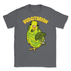 Hilarious Budgie Bird Eating Broccoli Budgerigar Meme graphic Unisex - Smoke Grey