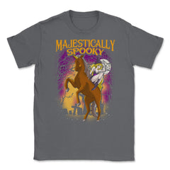Majestically Spooky Witch & Unicorn Halloween Funn Unisex T-Shirt - Smoke Grey
