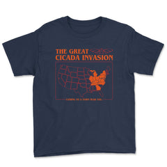 Cicada Invasion Coming to These States in US Map Cool graphic Youth - Navy