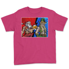 Santa Vs Elf Epic Christmas Comic Style Anime Lovers design Youth Tee - Heliconia