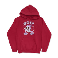 Boo! Girl Cute Ghost Funny Humor Halloween Hoodie - Red