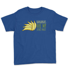 Bananas are My Spirit Fruit Funny Humor product Youth Tee - Royal Blue