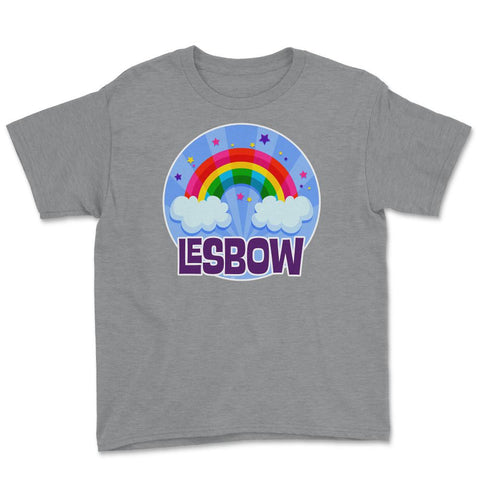 Lesbow Rainbow Colorful Gay Pride Month t-shirt Shirt Tee Gift Youth - Grey Heather