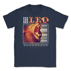 Born Leo Zodiac Sign Astrology Horoscope Roaring Lion design Unisex - Navy