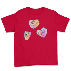 Candy In Hearts Form Negative Messages Funny Anti-V Day product Youth - Red