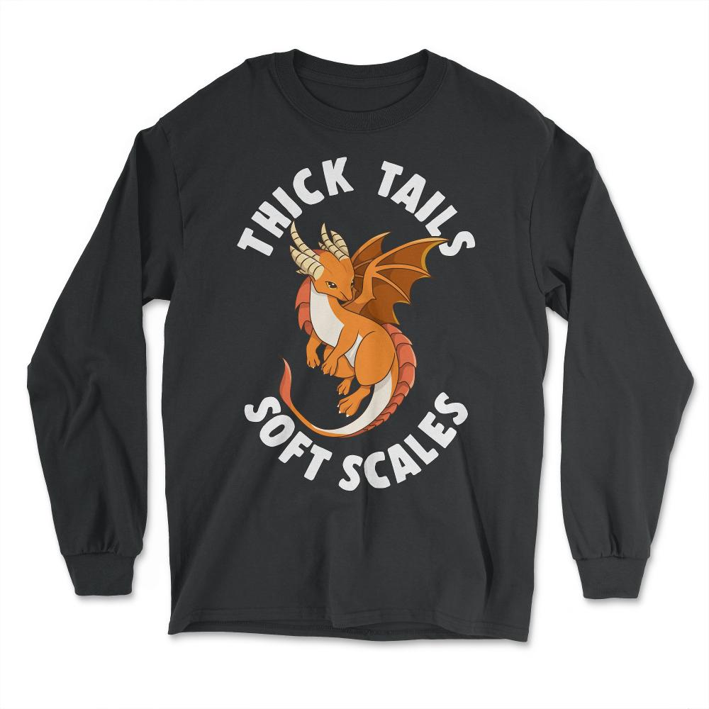 Thick Tails Soft Scales Dragon Cute Design product - Long Sleeve T-Shirt - Black