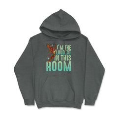 I'm The Loudest In This Room Funny Flying Macaw graphic Hoodie - Dark Grey Heather