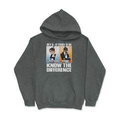 Is Not Cartoons Its Anime Know the Difference Meme graphic Hoodie - Dark Grey Heather