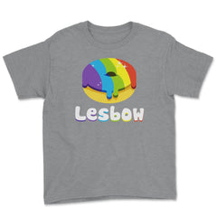 Lesbow Rainbow Donut Gay Pride Month t-shirt Shirt Tee Gift Youth Tee - Grey Heather