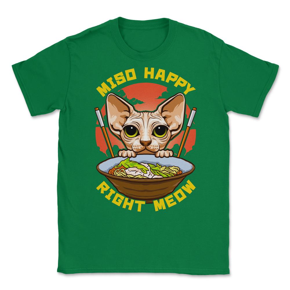 Miso Happy Right Meow Japanese Aesthetic Sphynx Cat Pun product - Green