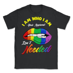 Gay Rainbow Lips Pride Equality Gift print - Unisex T-Shirt - Black