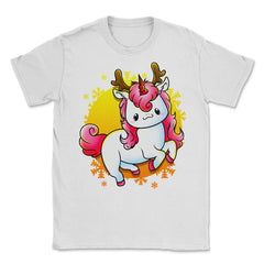 Kawaii Xmas Unicorn Funny Humor  Unisex T-Shirt - White