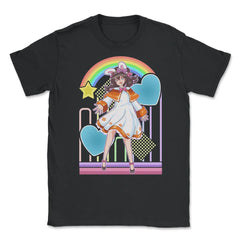 Lolita Fashion Themed Bunny Girl Anime Design print Unisex T-Shirt - Black