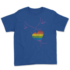 Rainbow Flag Kiss Gay Pride product Youth Tee - Royal Blue