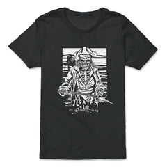 Pi-rates 4 ever Epic Skeleton Pirate Grunge Style Math graphic - Premium Youth Tee - Black