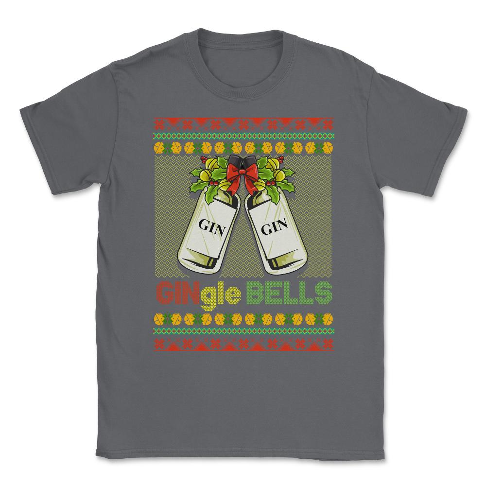 Gin-gle Bells Ugly Christmas Sweater Style Funny Jingle Bells Humor - Smoke Grey