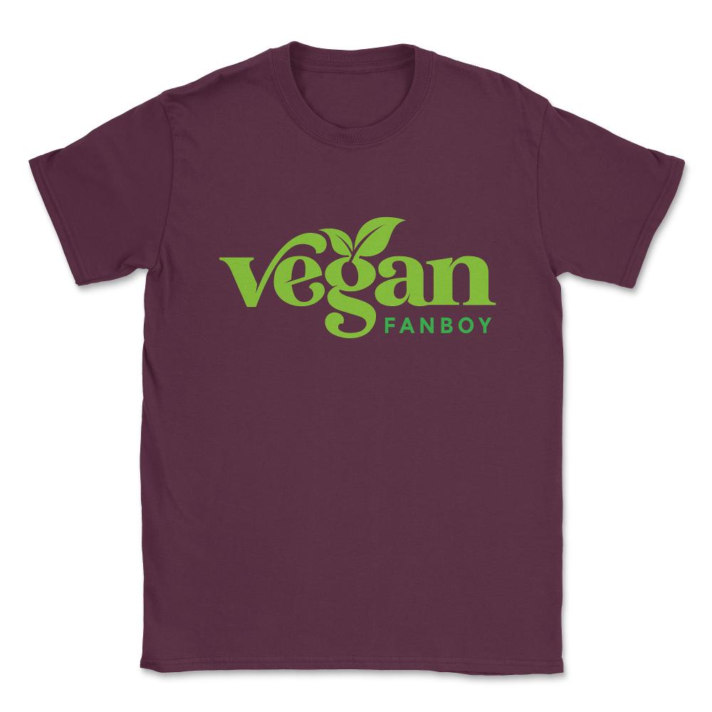 Vegan Fanboy Hand-Drawn Lettering Design Gift product Unisex T-Shirt - Maroon