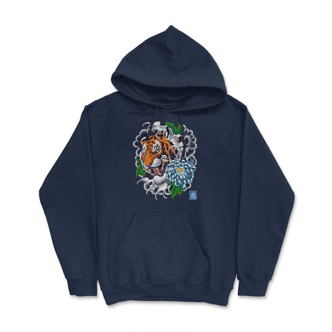 Year of the Tiger Retro Vintage Tattoo Style Art graphic Hoodie - Navy
