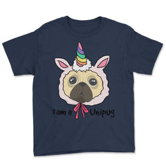 I am a Unipug graphic Funny Humor pug gift tee Youth Tee - Navy