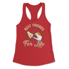 Pug Funny Best Friends For Life Dog Lover graphic Women's Racerback - Red