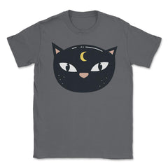 Mysterious Halloween Cat Face Costume Shirt Gifts Unisex T-Shirt - Smoke Grey