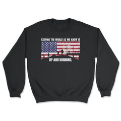 Patriotic Construction Worker Keeping The World Running product - Unisex Sweatshirt - Black
