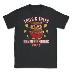 Summer Reading 2021 Tails & Tales Funny Kawaii Smart Owl graphic - Black