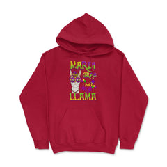 Mardi Gras Llama Funny Carnival Gift design Hoodie - Red